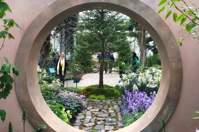 A scene from the New York Botanical Garden's new exhibit "Groundbreakers: Great American Gardens and The Women Who Designed Them."